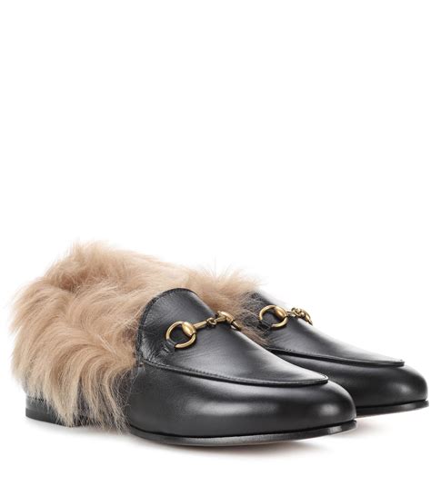 gucci jordaan fur|Gucci Jordaan Leather Loafers .